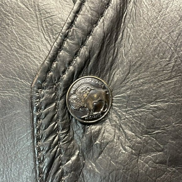 Rocky Ranch Hides Mens 3X Genuine Hog Leather Vest Black Biker Motorcycle Moto - Picture 4 of 6